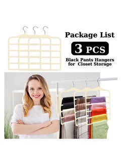 TYCOM Non Slip Velvet Pants Hangers Ultra Thin Space Saving 360 Degree Swivel Hook Pants Hangers Hold Up to 10 Lbs Pants 6pcs Beige  - Image 3