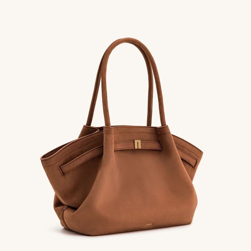 JWPEI Dumpling Bag Suede Leather Large Capacity Tote Shoulder Crossbody Bag - Image 3