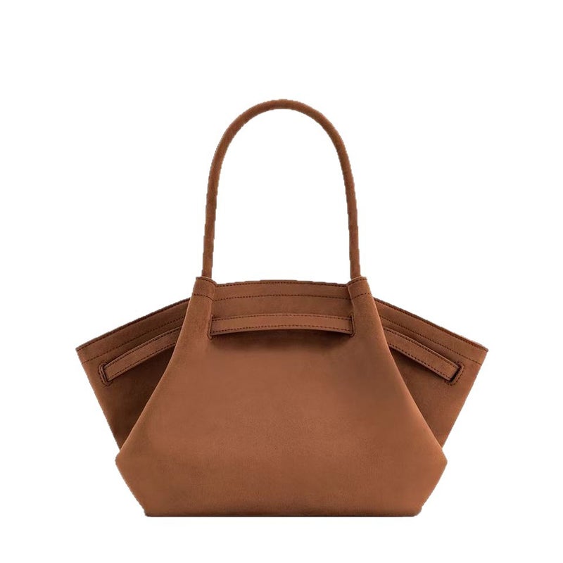 JWPEI Dumpling Bag Suede Leather Large Capacity Tote Shoulder Crossbody Bag - Image 5