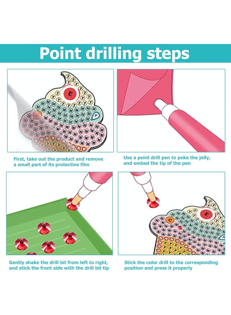 Diamond Craft Kits with Keychains for Kids, 15-Piece DIY Diamond Art Keychains Ornaments Kits, Diamond Dot Gem Art Kits, Gem Arts Crafts Kits for Kids Ages 3+ and Adults - Image 4