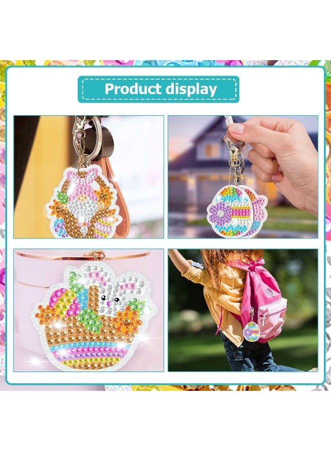 Diamond Craft Kits with Keychains for Kids, 15-Piece DIY Diamond Art Keychains Ornaments Kits, Diamond Dot Gem Art Kits, Gem Arts Crafts Kits for Kids Ages 3+ and Adults - Image 5