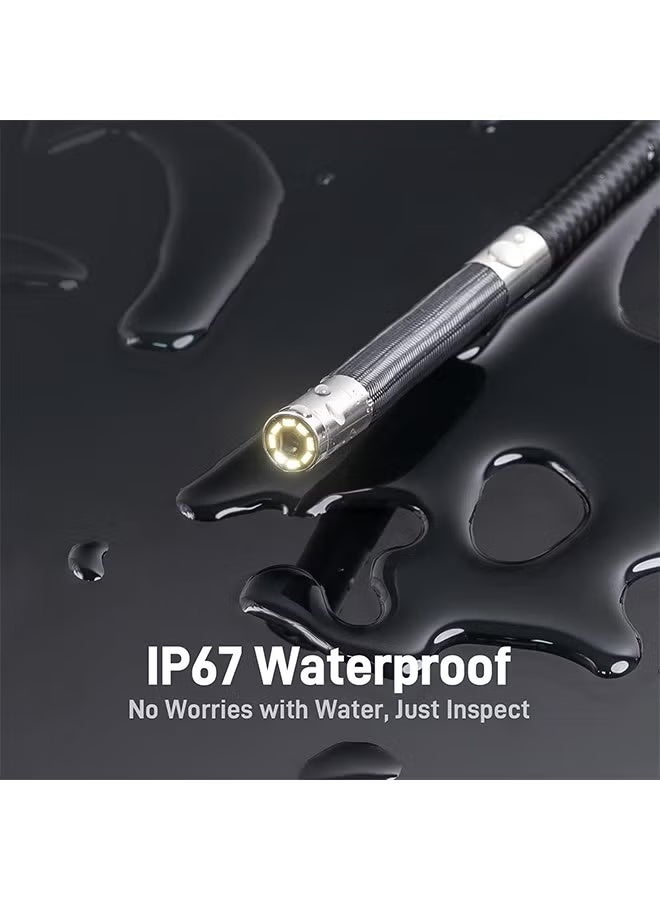 Teslong Two-Way Articulating Borescope with Light, Industrial Endoscope Inspection Camera with Articulated Probe, Flexible Mechanic Fiber Optic Snake Scope Cam for Wall Automotive Engine Inspect-5FT - Image 4