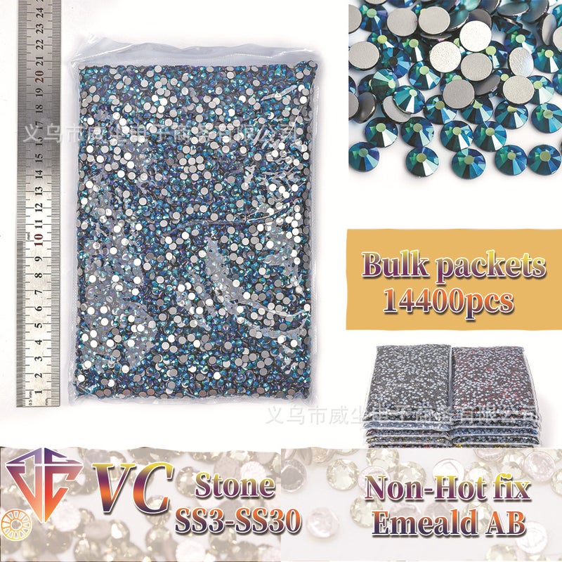 Weitun Large Packaging Glass Flat Nail Drill Jewelry Diy Mobile Phone Shell Decoration Accessories Ab Color Rhinestone Accessories - Image 1