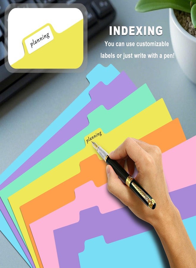 LIMANLIRY 8-tabs Binder Dividers with Tabs,Plastic Index with Label,Colorful Dividers for 3 Ring Binder (48) - Image 4