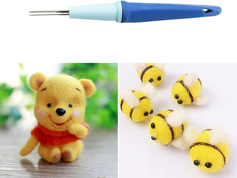 ZYAMY Pen Style Needle Felting Tool with 3 Needles and Punch Style Felting Needle Tool with 7 Barbed Needles for DIY Patchwork Wool Crafts Making Felt Patterns Needle Felting Supplies - Image 4