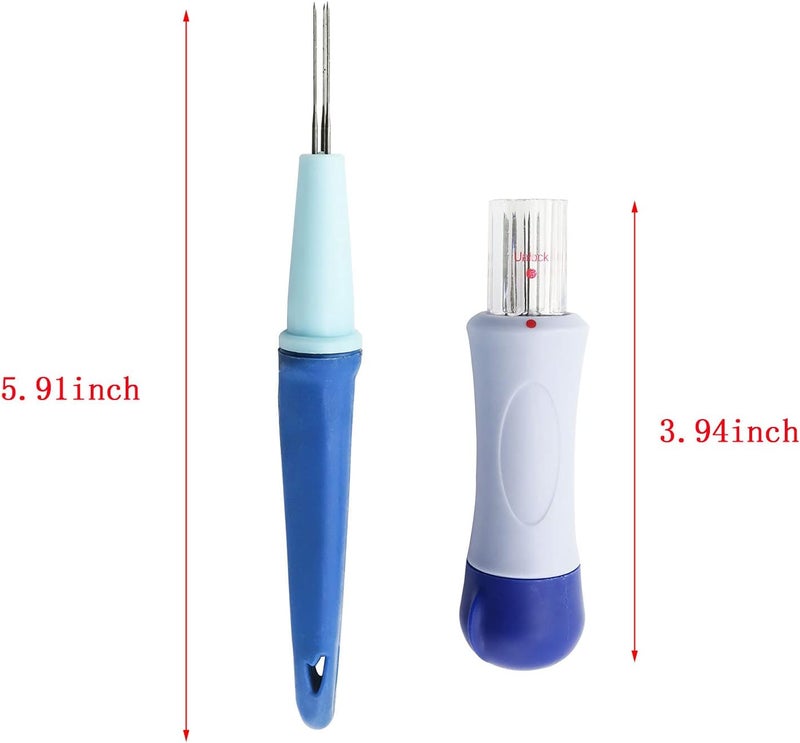ZYAMY Pen Style Needle Felting Tool with 3 Needles and Punch Style Felting Needle Tool with 7 Barbed Needles for DIY Patchwork Wool Crafts Making Felt Patterns Needle Felting Supplies - Image 2