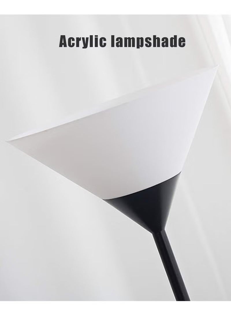 Beauenty Floor lamp, Acrylic Uplighter with Reading Lamp, Modern Lamp with Matt Nickel Base and Power Switch Button for Living Room Office and Bedroom（Bulb not included） - Image 2