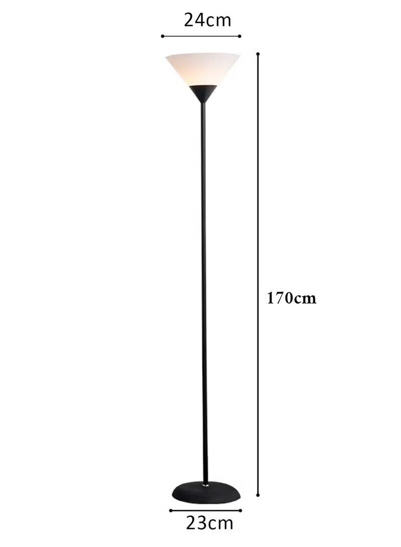 Beauenty Floor lamp, Acrylic Uplighter with Reading Lamp, Modern Lamp with Matt Nickel Base and Power Switch Button for Living Room Office and Bedroom（Bulb not included） - Image 4