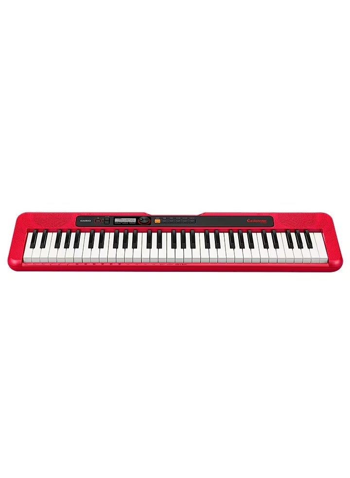 Casiotone CT-S200 – 61-Key Portable Keyboard ,400 Tones, 77 Rhythms, LCD Display, Dance Music Mode, USB-MIDI, Stereo Speakers , Includes Power Supply & Music Rest , Red - Image 1