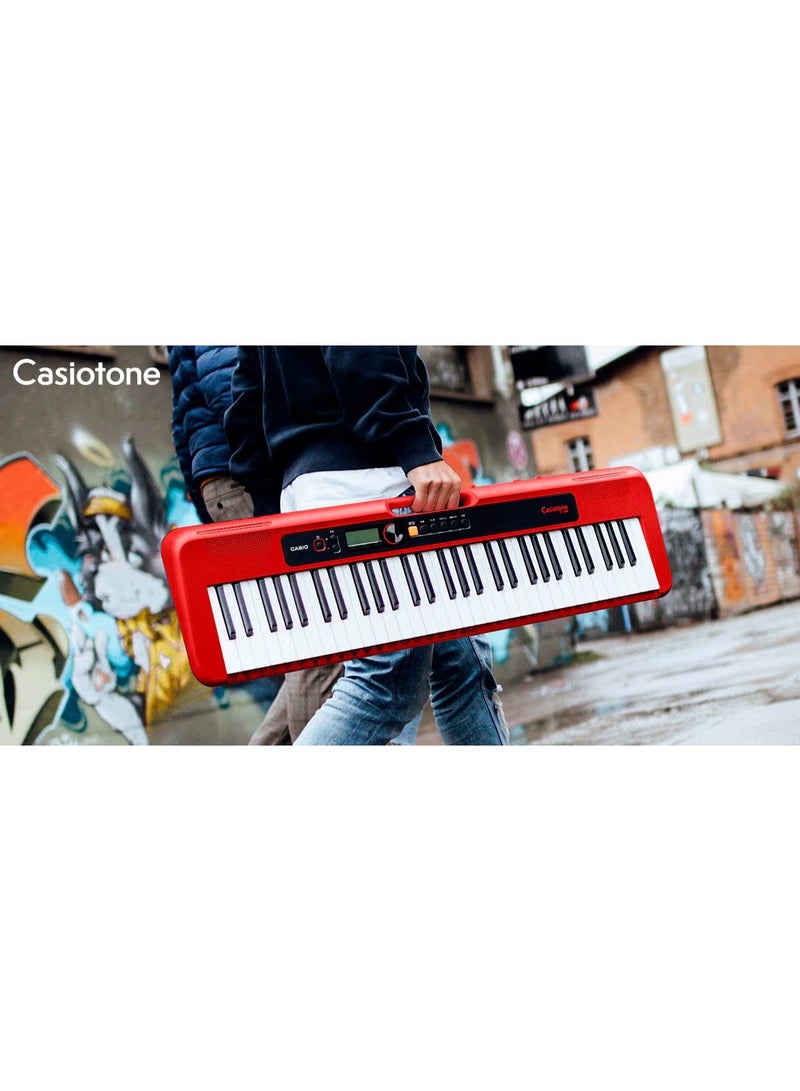 Casiotone CT-S200 – 61-Key Portable Keyboard ,400 Tones, 77 Rhythms, LCD Display, Dance Music Mode, USB-MIDI, Stereo Speakers , Includes Power Supply & Music Rest , Red - Image 2