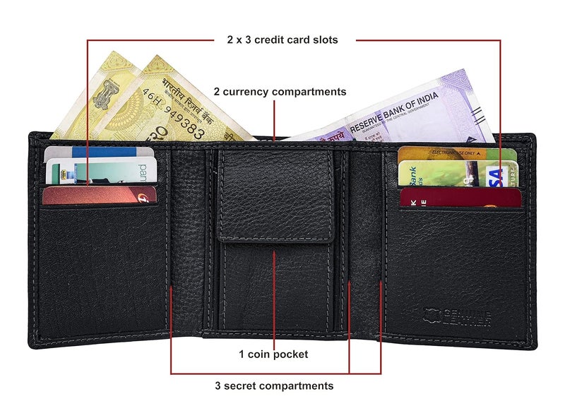 URBANFOREST محفظة ترافيس جلدية سوداء للرجال - Image 3