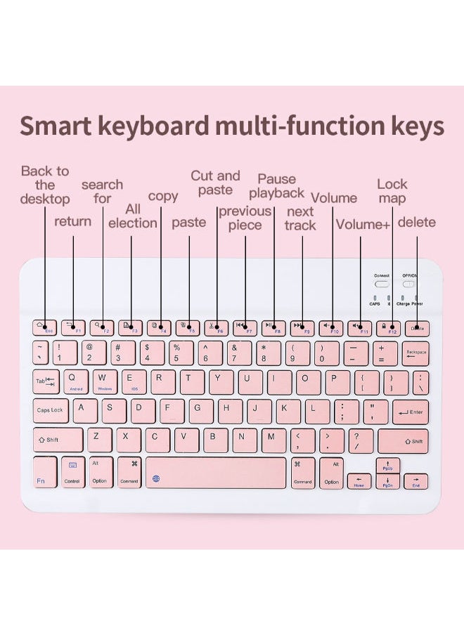 SHOPI Universal Wireless Bluetooth Keyboard And Mouse Set PINK 27x13x3cm  - Image 4