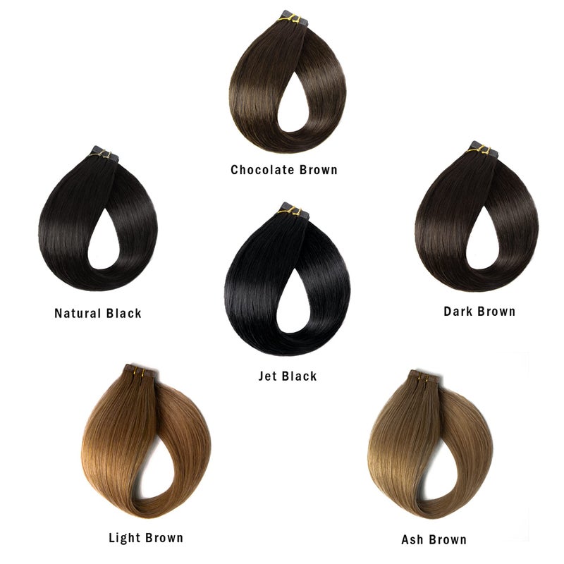 Aison Dark Brown Invisible Tape in Hair Extensions Human Hair 16 Inches 30g 20 Pcs/Pack Tape ins Human Hair Extensions Invisible Tape in Extensions - Image 5