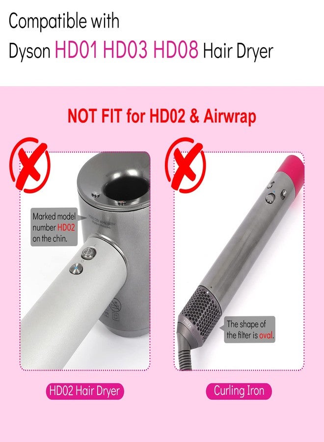 Kuflant Upgraded Hair Dryer Filter Cover Compatible with Dyson Supersonic HD01 HD03 HD07 HD08 Models, Hair Dryer Strainer Filter Replacement Parts (Gray) - Image 2