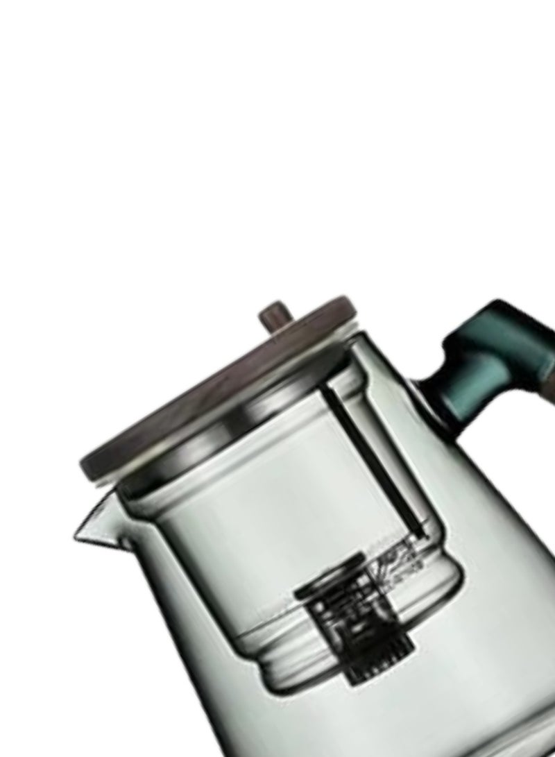 Liying 675ML Glass Teapot with direct strain Infuser and Lid, Stovetop Tea Pot Blooming and Loose Leaf Hand Crafted Kettle for Home, Tea Party, kitchen (Black)  - Image 3