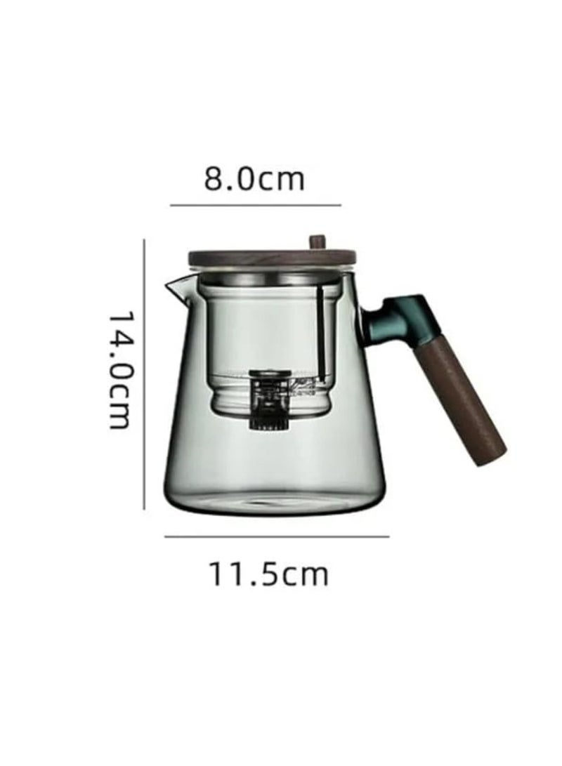 Liying 675ML Glass Teapot with direct strain Infuser and Lid, Stovetop Tea Pot Blooming and Loose Leaf Hand Crafted Kettle for Home, Tea Party, kitchen (Black)  - Image 2