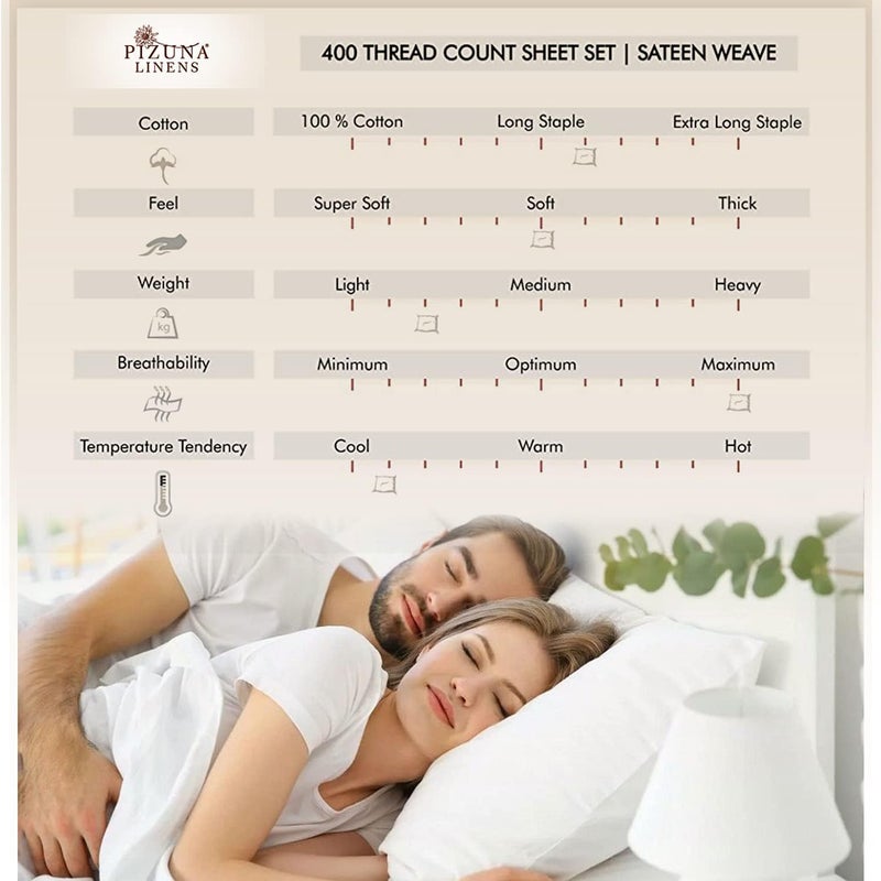 PIZUNA 100% Cotton Duvet Cover Queen Size Set 220x230 cm Purple, 400 Thread Count Long Staple Cotton Sateen Weave Duvet Cover Set with 2 Pillowcases (Purple Bedding Duvet Cover Sets) - Image 4