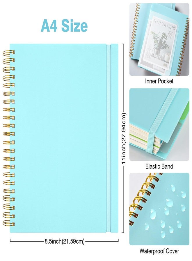 OMEYA Graph Paper Notebook 8.5" X 11": 5 Subject Graphing Notebook with Removable Dividers, 300 Pages 100gsm Thick Spiral Grid Notebooks, 5x5 Graph Ruled Paper, Large A4 Math Journal for School Engineering - Image 4