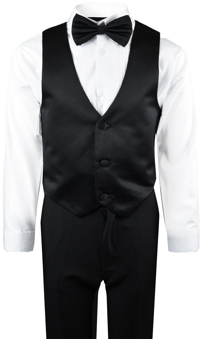Black n Bianco Boys Tuxedo in Black Dresswear Set Size 6 - Image 4