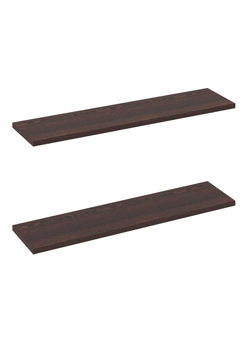 Madhuran Madhuran MDF Wood Wall Mounted Home Decor Shelves Racks Tier 2 Matte Wenge Living Room Bedroom Bathroom Brackets Kitchen Storage Multipurpose Organisers Open Self Tv  - Image 1