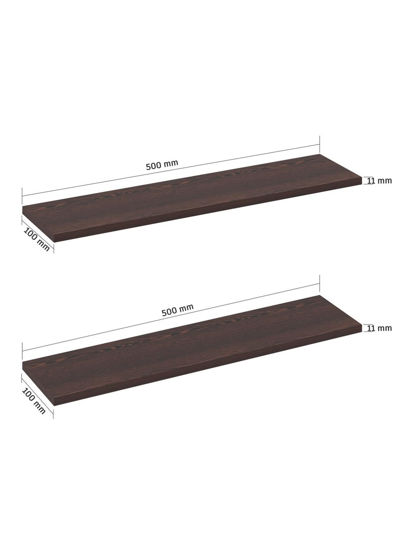 Madhuran Madhuran MDF Wood Wall Mounted Home Decor Shelves Racks Tier 2 Matte Wenge Living Room Bedroom Bathroom Brackets Kitchen Storage Multipurpose Organisers Open Self Tv  - Image 3