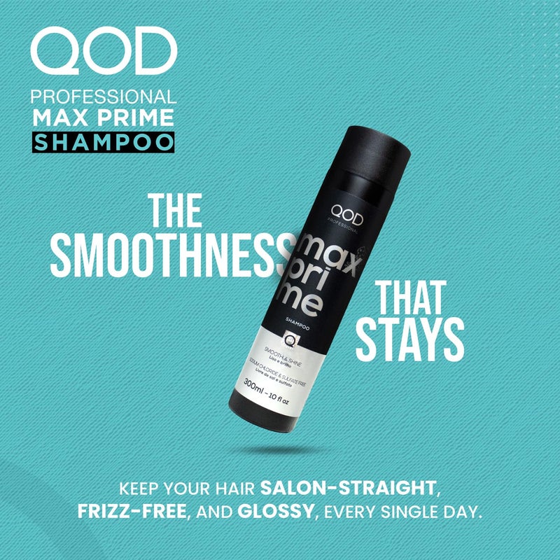 QoD PRO Max Prime Hair Shampoo, For Straight or Straightened Hair, With Conditioning Silicones & Tamarind Extract for Extended Smoothness, Protection, Shine, Cedar Scent, 10 oz (300 ml) - Image 2