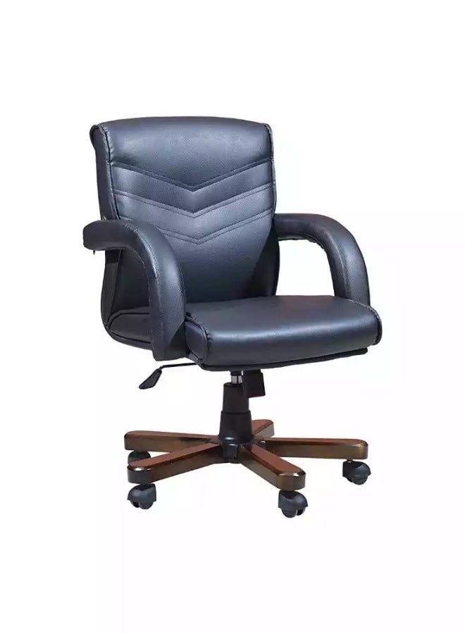 Generic Adjust Pro Black Office Chair: Height Adjustable with Lumbar Support, ideal for Home Office Desks.  - Image 1