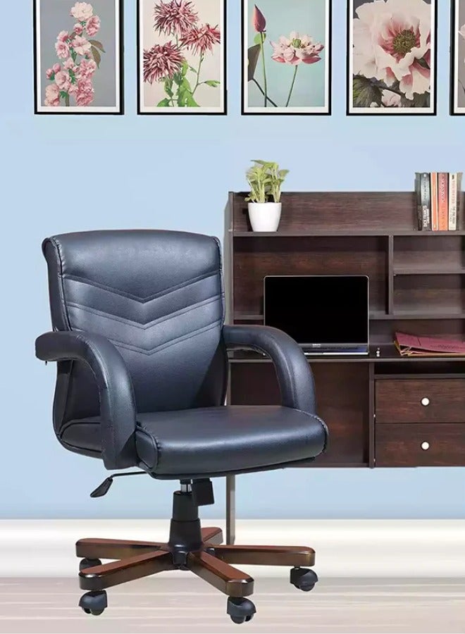 Generic Adjust Pro Black Office Chair: Height Adjustable with Lumbar Support, ideal for Home Office Desks.  - Image 2