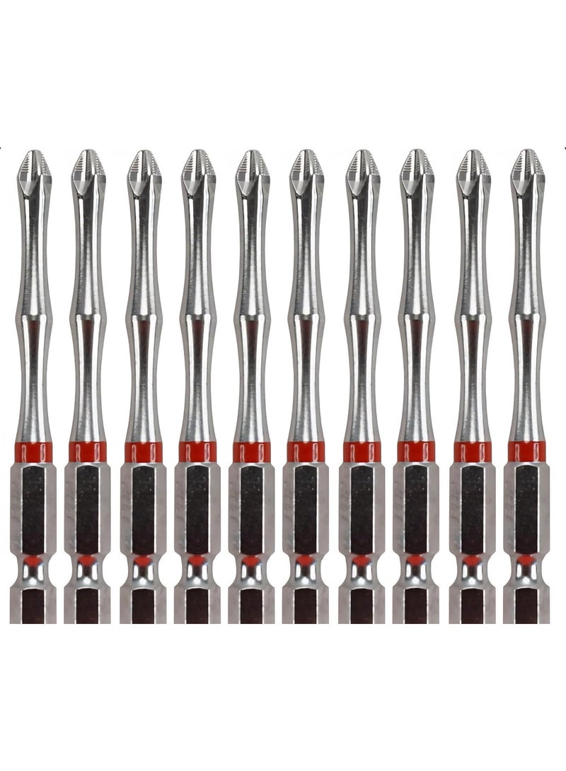Magnetic Long Screwdriver Bit Set – 10-Piece, Silver Grey, Precision Screwdriver Bits with Magnetic Tip - Image 1