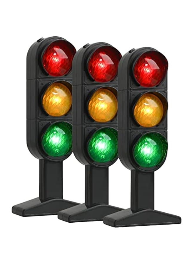 3Pcs Traffic Light Toy Stoplight Model, 20x8cm Traffic Signs Light Mini Stop Light Pretend Play Traffic Lamp Toy Simulation Traffic Lights Child Educational Toy - Image 1