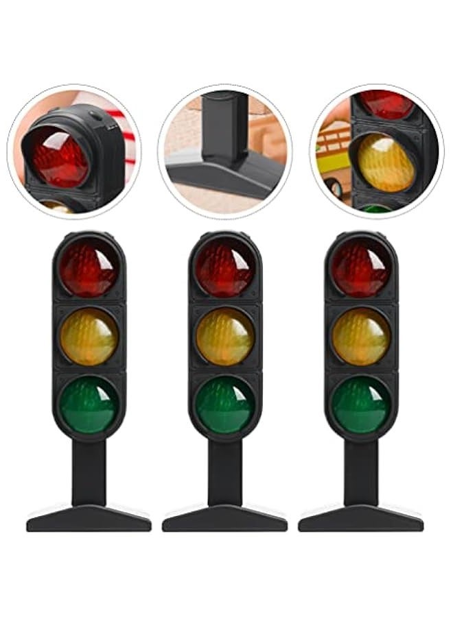 3Pcs Traffic Light Toy Stoplight Model, 20x8cm Traffic Signs Light Mini Stop Light Pretend Play Traffic Lamp Toy Simulation Traffic Lights Child Educational Toy - Image 4