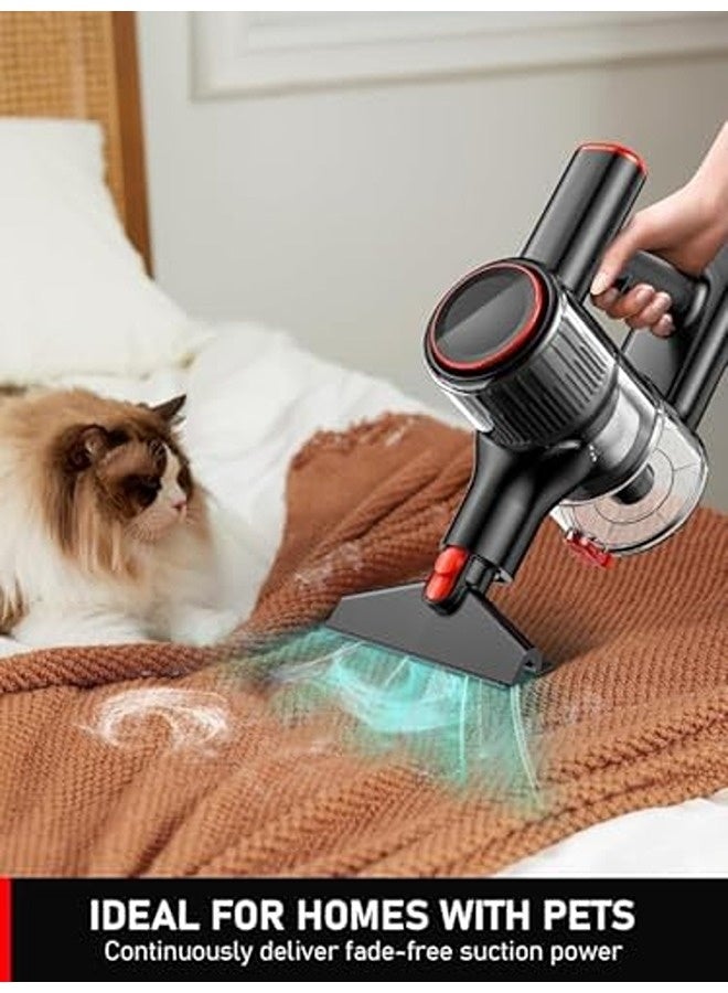 سنشر مكنسة A27R اللاسلكية متعددة الاستخدامات (8 في 1) – بثلاثة أوضاع للشفط، شاشة LED، مدة تشغيل ‎40‎ دقيقة، تصميم مضاد لتشابك الشعر، خفيفة الوزن، مثالية للأرضيات الخشبية والسجاد وشعر الحيوانات - Image 5