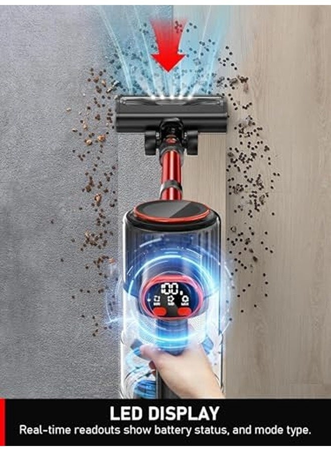 سنشر مكنسة A27R اللاسلكية متعددة الاستخدامات (8 في 1) – بثلاثة أوضاع للشفط، شاشة LED، مدة تشغيل ‎40‎ دقيقة، تصميم مضاد لتشابك الشعر، خفيفة الوزن، مثالية للأرضيات الخشبية والسجاد وشعر الحيوانات - Image 3