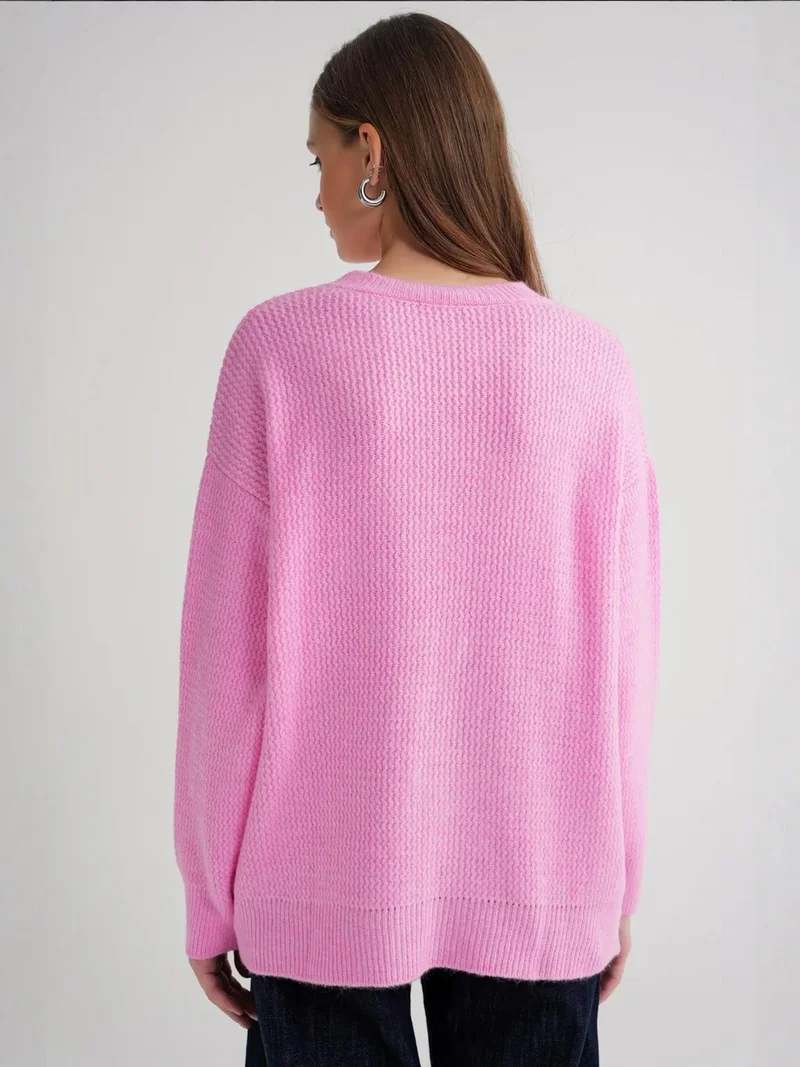 MixRay Mixray Long Sleeve Ribbed Knit Sweater