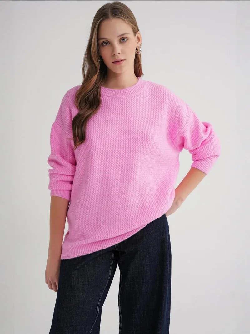MixRay Mixray Long Sleeve Ribbed Knit Sweater