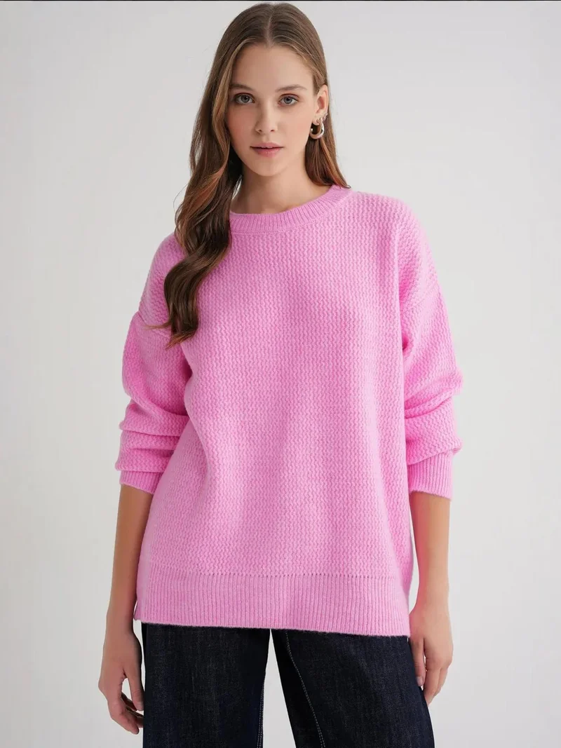 MixRay Mixray Long Sleeve Ribbed Knit Sweater
