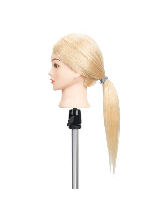 gexworldwide GEX 100% Blonde Human Hair Training Practice Head Styling Dye Cutting Mannequin Manikin Head Without Wig Clamp 613# (18") - Image 2