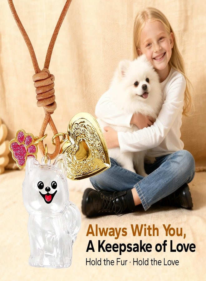 Pomeranian Dog Hair Collector Keychain Dog Fur Keepsake Pet Memorial Gifts for Dogs Pets Fur Memory Charm with Storage Photo - Image 4