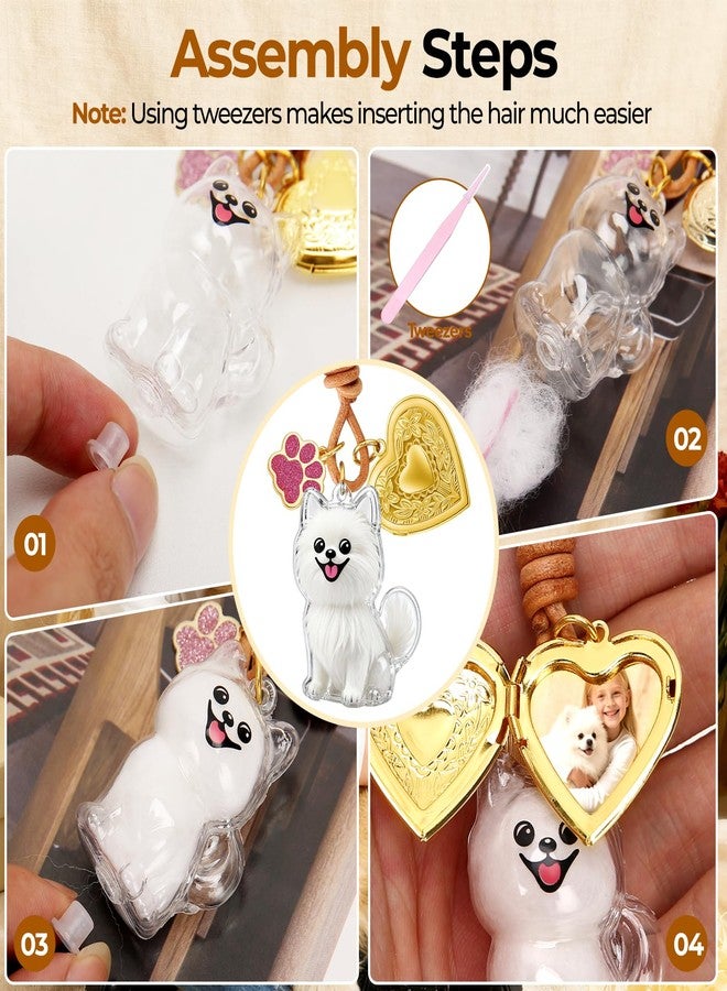 Pomeranian Dog Hair Collector Keychain Dog Fur Keepsake Pet Memorial Gifts for Dogs Pets Fur Memory Charm with Storage Photo - Image 2