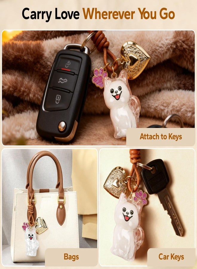 Pomeranian Dog Hair Collector Keychain Dog Fur Keepsake Pet Memorial Gifts for Dogs Pets Fur Memory Charm with Storage Photo - Image 3