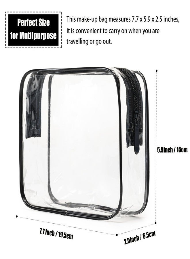 مودنج كونج جيان حقيبة أدوات تجميل معتمدة من إدارة أمن النقل الأمريكية من مودينغكونغجيان، 3 قطع من حقائب أدوات التجميل الشفافة بحجم ربع جالون، حقيبة مكياج للسفر للنساء والرجال، حقيبة محمولة على متن الطائرة متوافقة مع معايير شركات الطيران (شفاف أسود) - Image 3