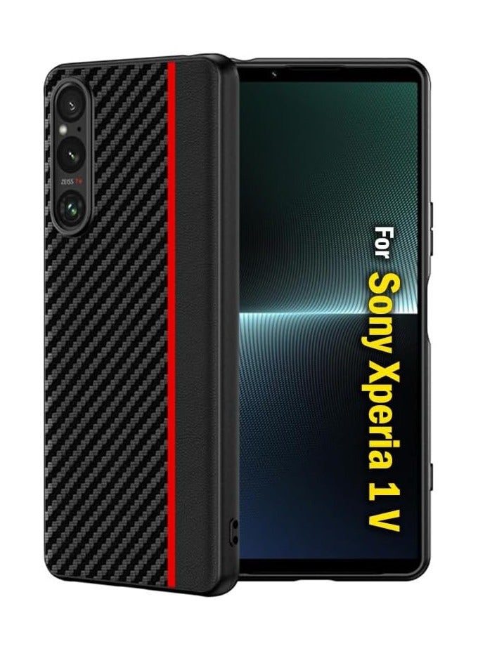 general Carbon Fiber Texture Leather Capa Compatible with Sony Xperia 1 V Case Cover Ultra Thin Shockproof Back Funda For Xperia 1 V - Image 3
