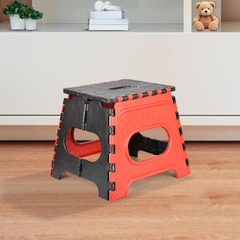 Homestic Homestic Stool Foldable Stool Collapsible Camping Chair Stool for OutdoorFishingHikingGardeningTravel Portable Stool Multipurpose Sitting Stool Small Red Black  - Image 1