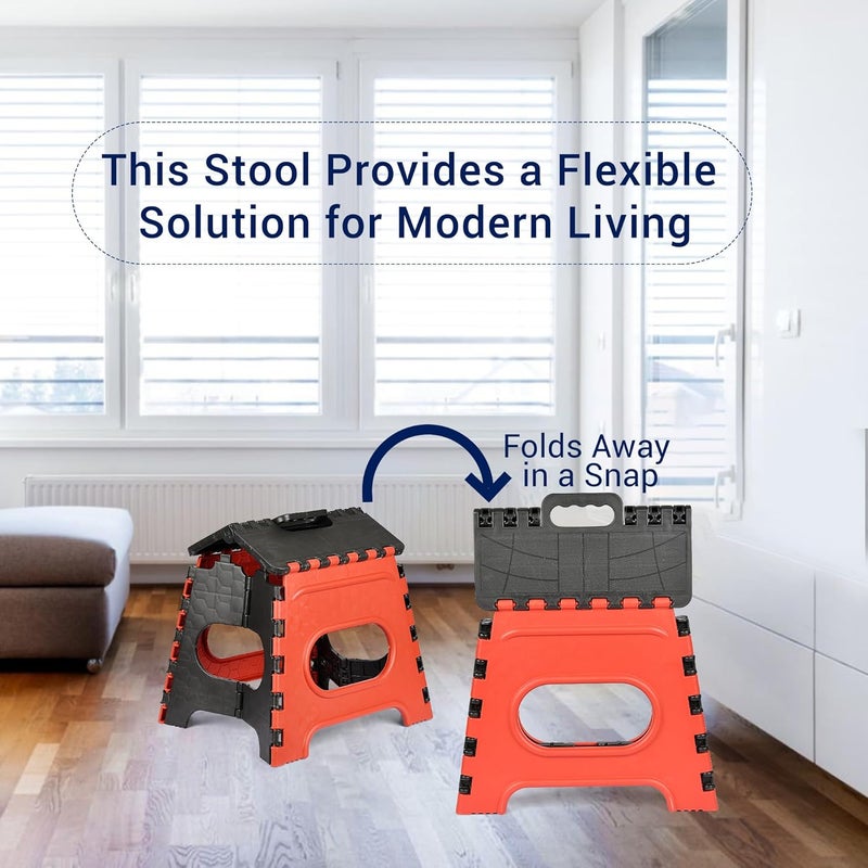 Homestic Homestic Stool Foldable Stool Collapsible Camping Chair Stool for OutdoorFishingHikingGardeningTravel Portable Stool Multipurpose Sitting Stool Small Red Black  - Image 5