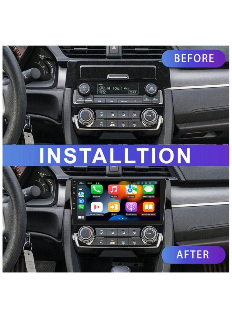 Android Car Stereo for Honda Civic 2016 2017 2018 2019 2020 2GB RAM 32GB ROM Wi-Fi BT, Radio GPS Navigation, 9 Inch IPS Touch Screen with Backup Camera Included