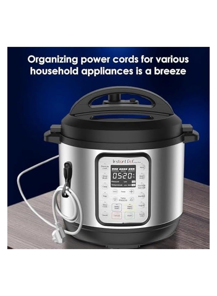 erorex Self-Adhesive Cable Retainer, Silicone Extension Cord Holders, Wire Organizer, for Organizing Home Office Desk appliances, TV, Car Wire, Cord Wrap Keeper, 8 Pcs, Grey and Black. - Image 2