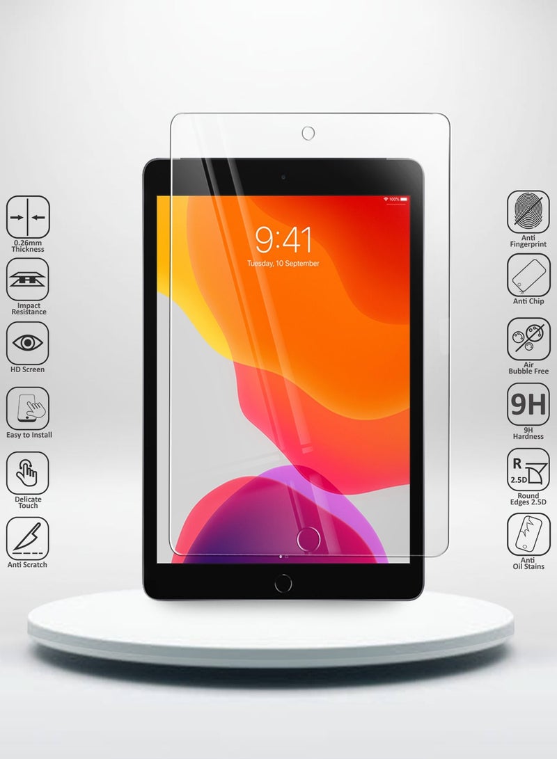 OMAKER واقي شاشة زجاجي مقوى عالي الدقة لجهاز Apple iPad 10.2 2021 و2020 و2019 مقاس 10.2 بوصة مضاد للانعكاس ومضاد للفقاعات وصلابة 9H 0.26 مم وحواف مستديرة وسهولة التركيب - Image 2