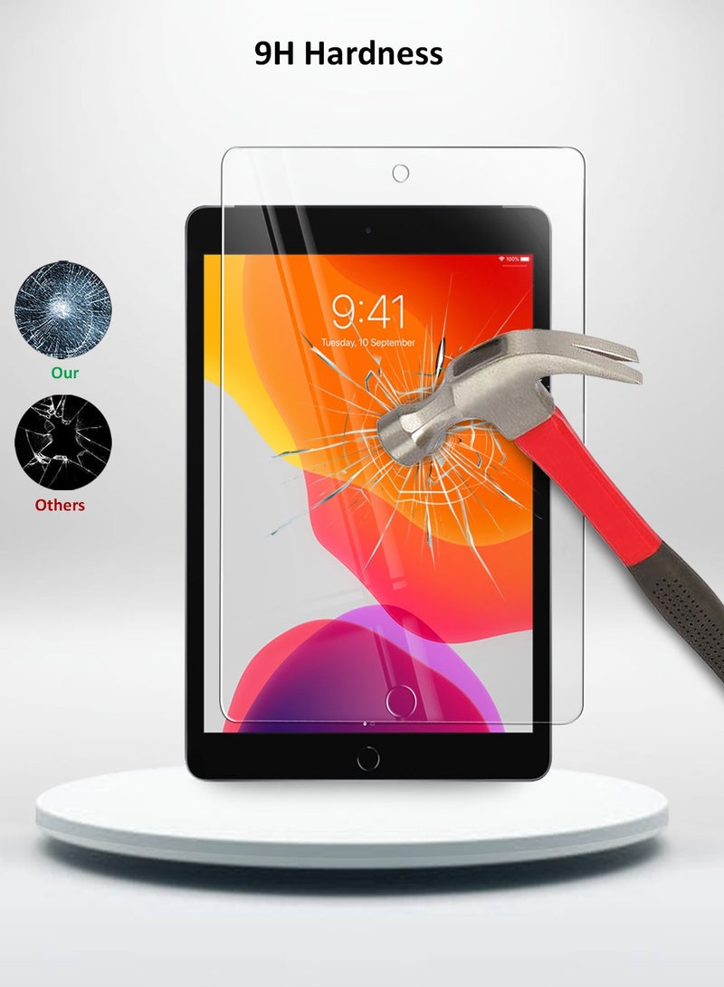 OMAKER واقي شاشة زجاجي مقوى عالي الدقة لجهاز Apple iPad 10.2 2021 و2020 و2019 مقاس 10.2 بوصة مضاد للانعكاس ومضاد للفقاعات وصلابة 9H 0.26 مم وحواف مستديرة وسهولة التركيب - Image 3