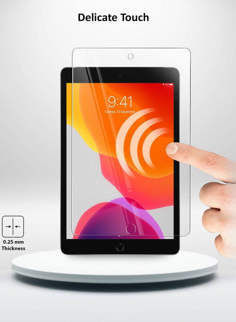 OMAKER واقي شاشة زجاجي مقوى عالي الدقة لجهاز Apple iPad 10.2 2021 و2020 و2019 مقاس 10.2 بوصة مضاد للانعكاس ومضاد للفقاعات وصلابة 9H 0.26 مم وحواف مستديرة وسهولة التركيب - Image 4
