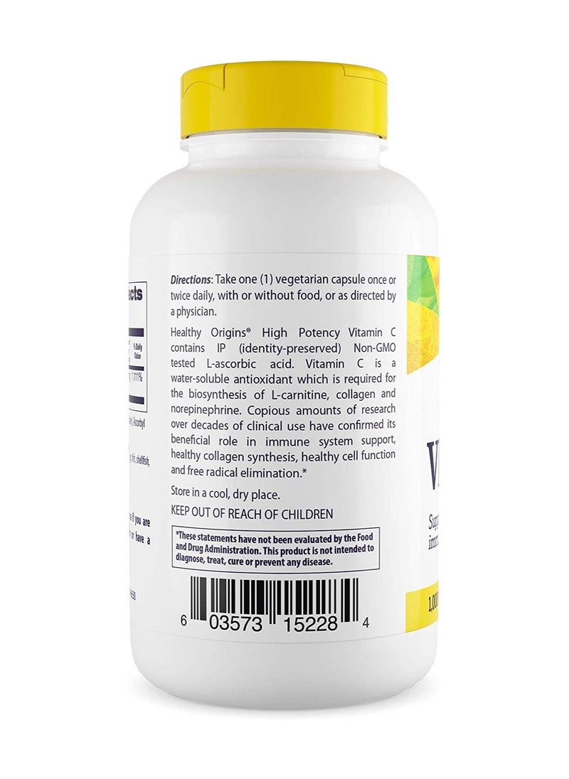 Healthy Origins Vitamin C High Potency Supports a Healthy Immune System 1000mg Dietary Supplement - 360 Veggie Caps  - Image 3